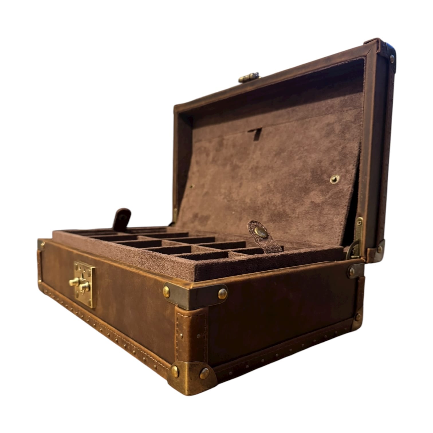Lux Watch Box Co Watch Chest 10 Burlington 10 Watch Chest - Bourbon Leather