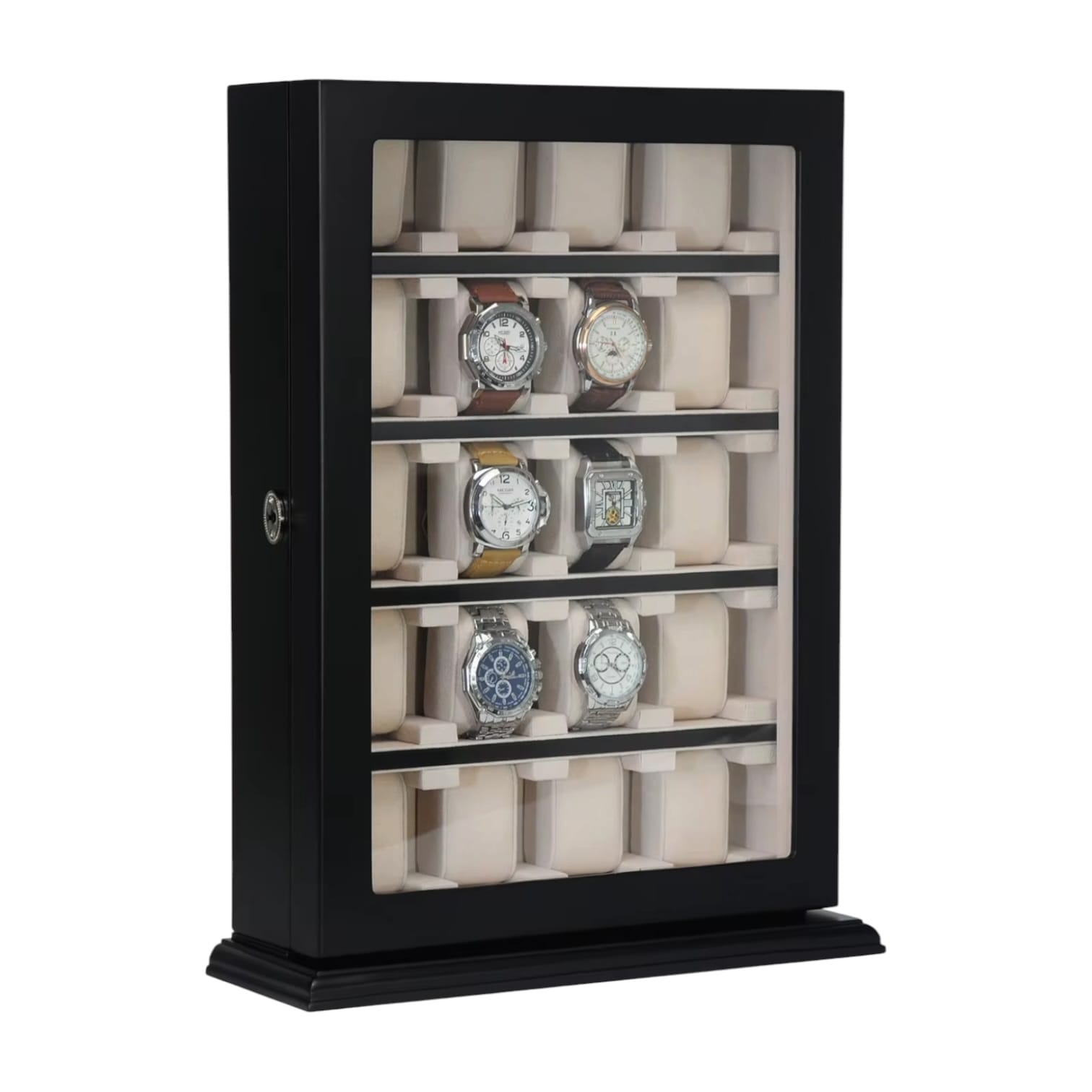 Lux Watch Box Co Watch Display 20 / Piano Black Galleria Watch Frame