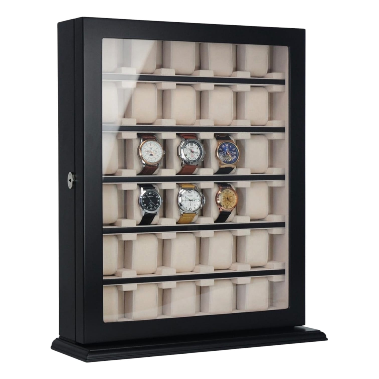 Lux Watch Box Co Watch Display 30 / Piano Black Galleria Watch Frame