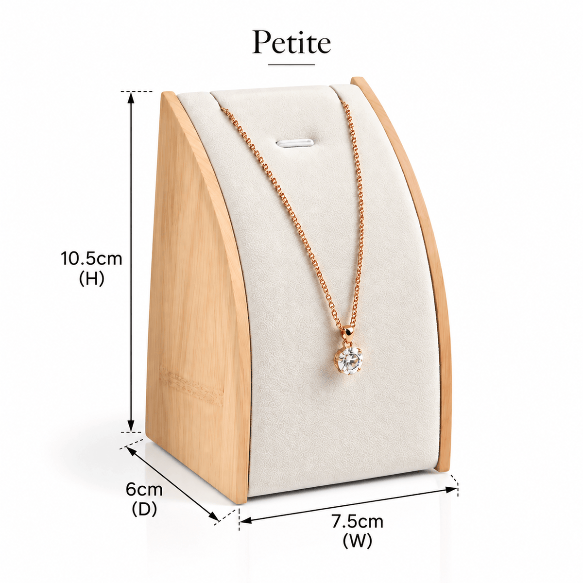 Lux Watch Box Co Watch Display Petite Arc Pendant Necklace Stand - Ivory Oyster