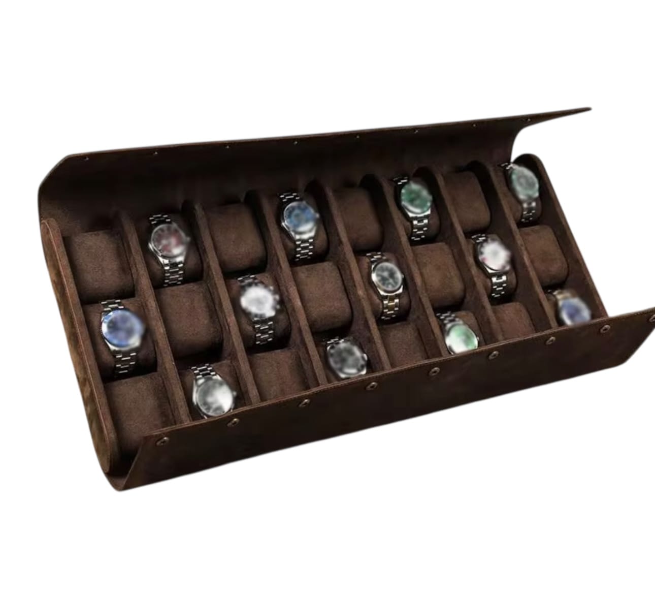 Lux Watch Box Co Watch Portfolio 24 Burlington 24 Watch Portfolio - Bourbon Leather