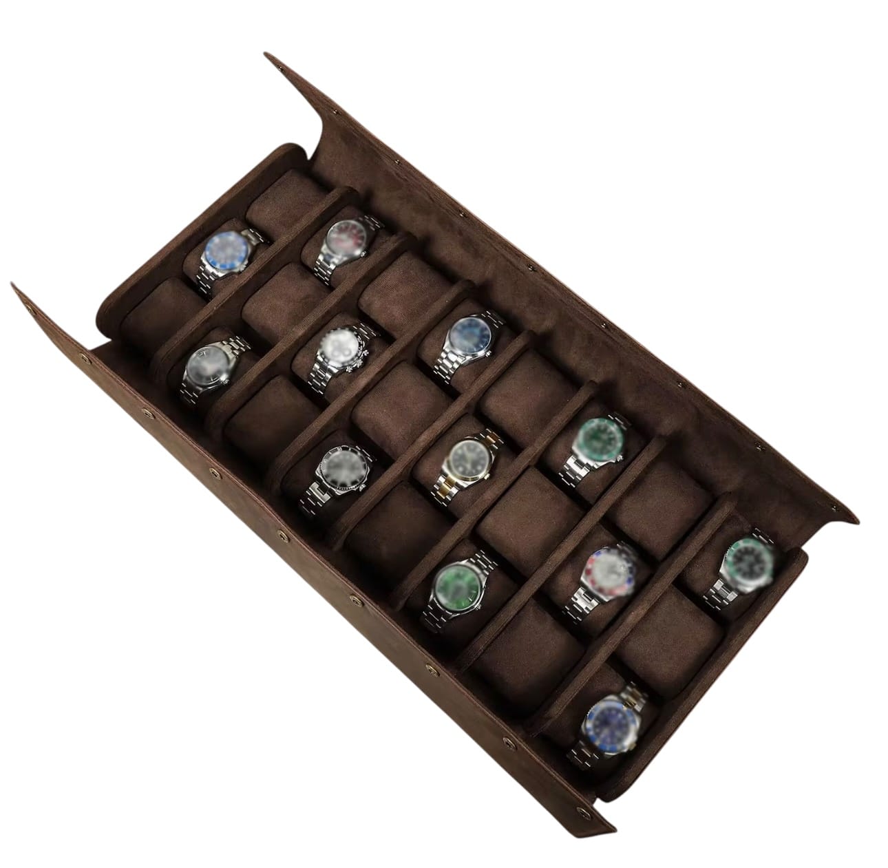 Lux Watch Box Co Watch Portfolio 24 Burlington 24 Watch Portfolio - Bourbon Leather