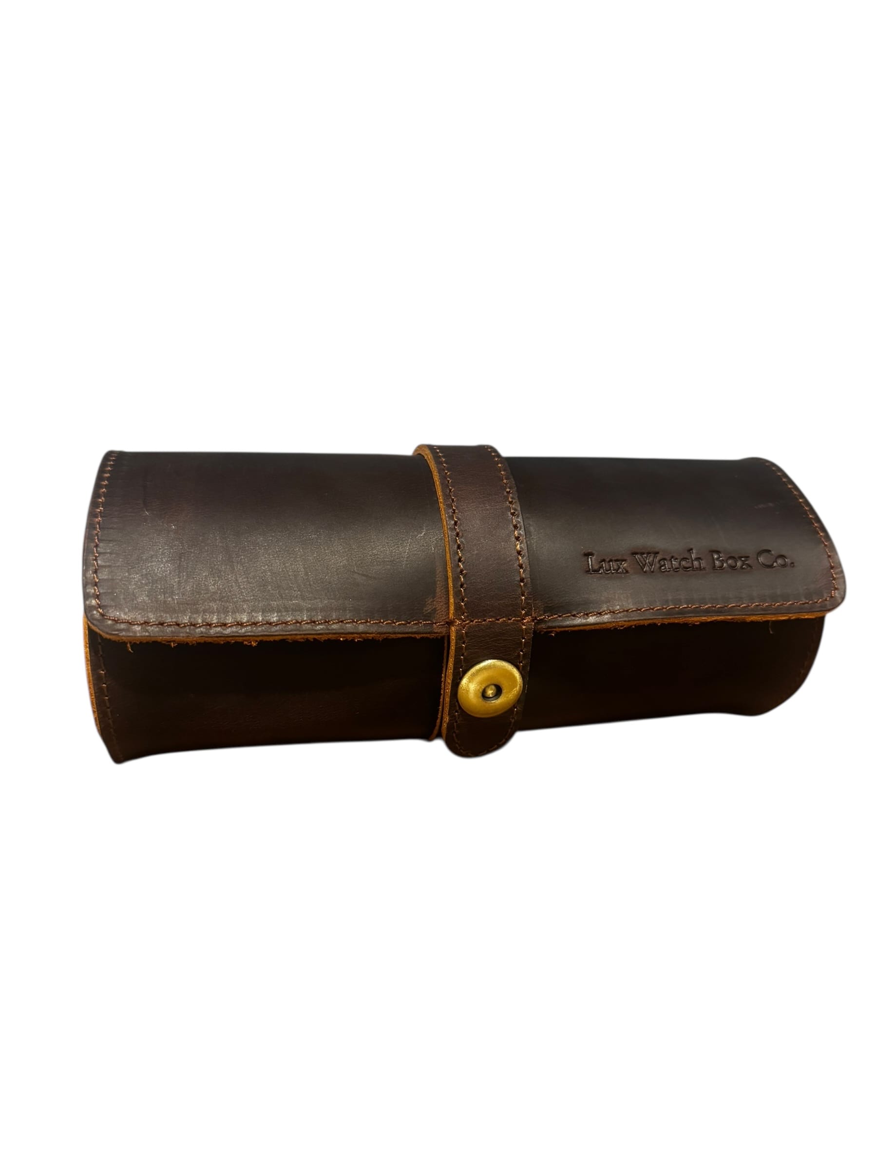 Lux Watch Box Co Watch Roll 3 Burlington 3 Watch Roll - Bourbon Leather