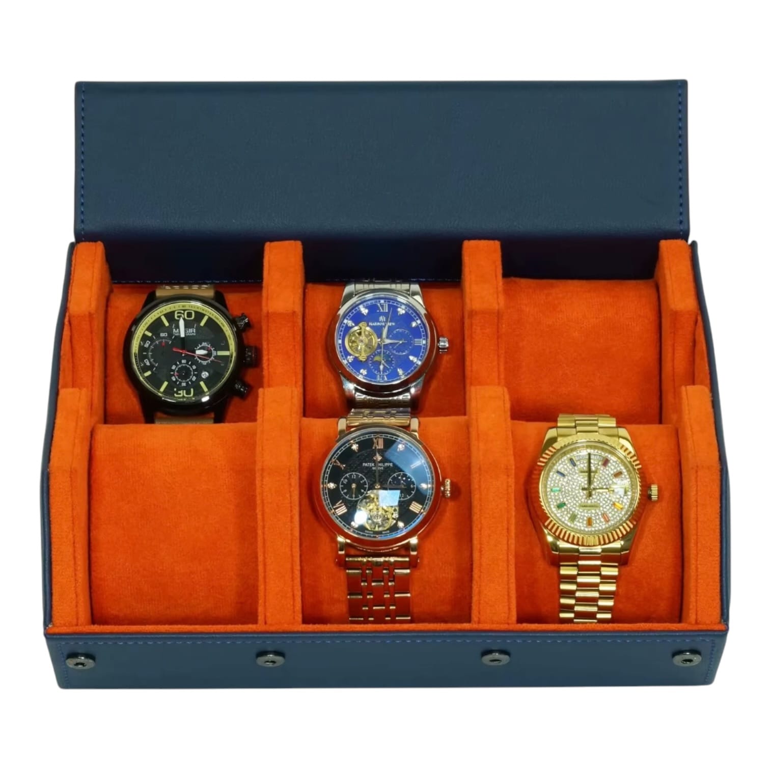 Lux Watch Box Co Watch Roll Atlas Hexagon 6 Watch Roll