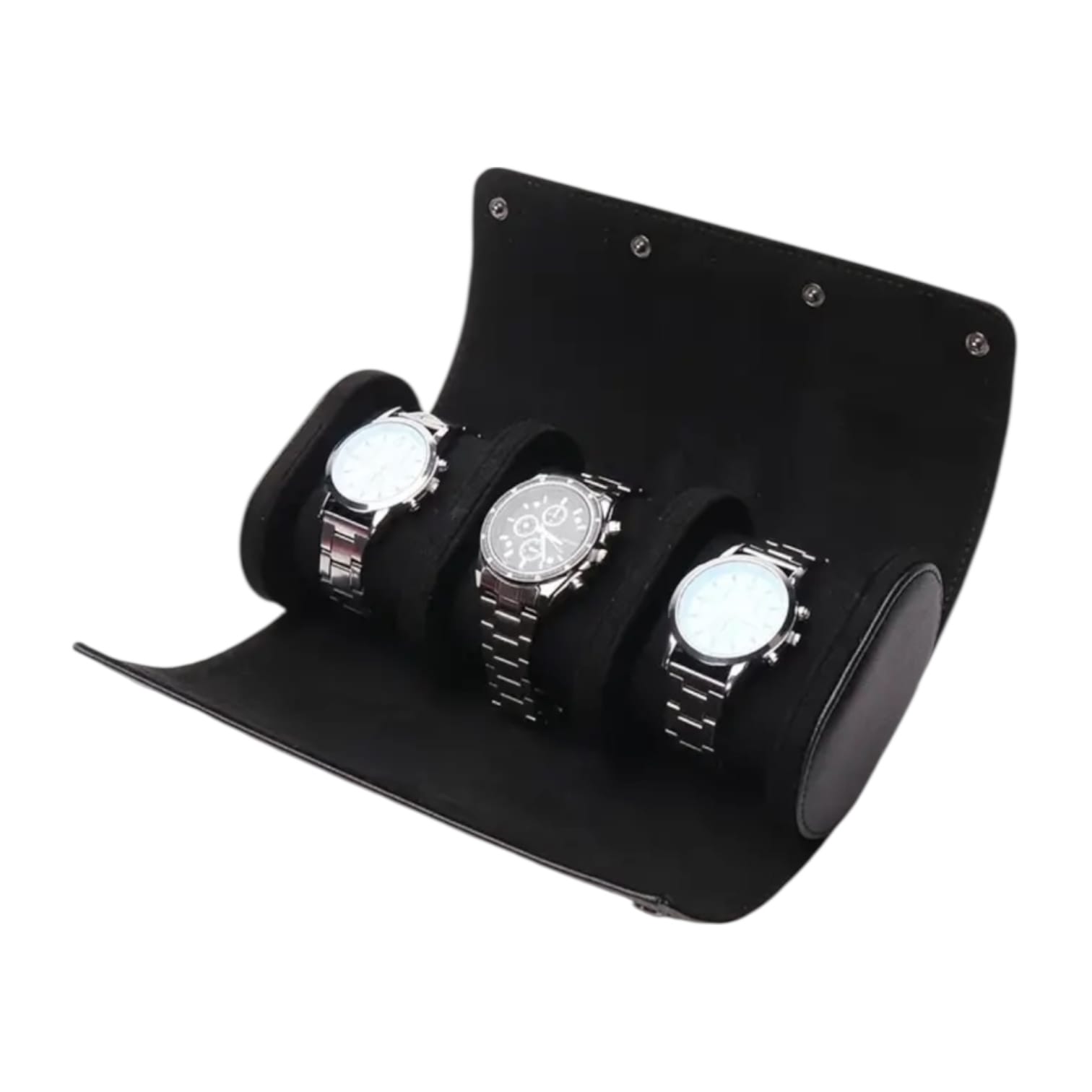Lux Watch Box Co Watch Roll Black / 3 Journey 3 Watch Roll
