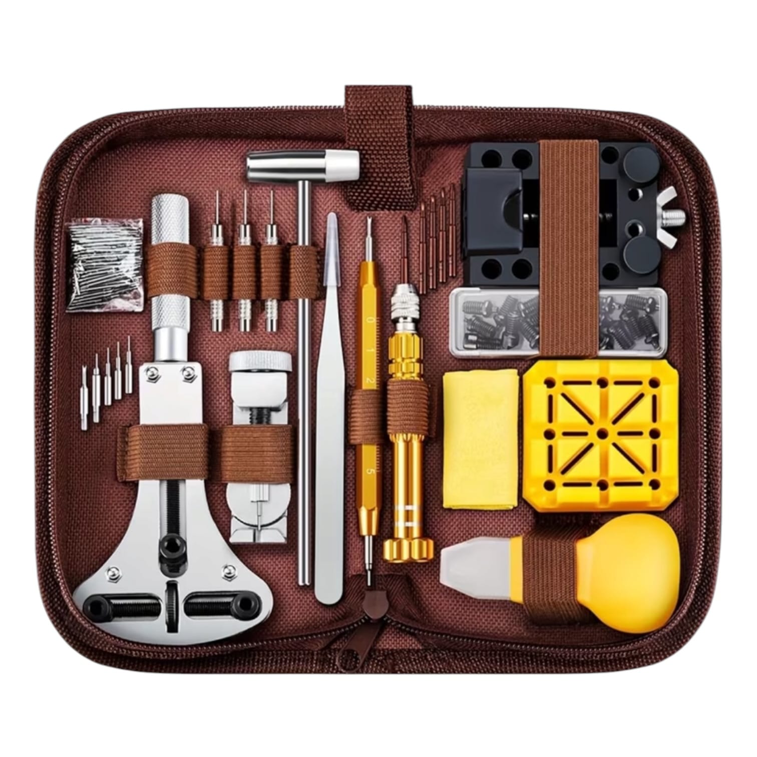 Lux Watch Box Co Watch Tool Brown Watch Toolkit By Lux - 149 Pieces.